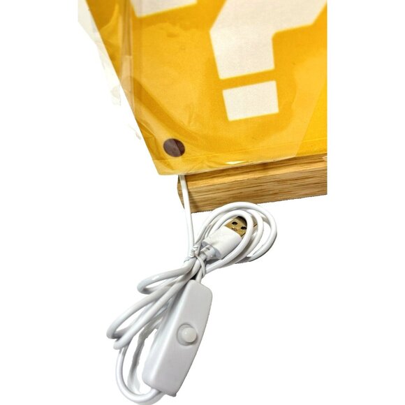 Mario Night Light for Kids Yellow Question Power Up Cube Square Color Changing - Picture 5 of 9